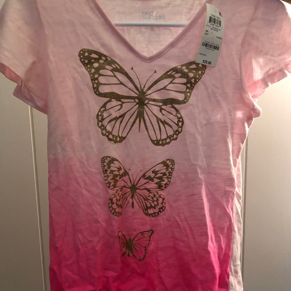 Epic Threads Girls Pink Ombré Tee, Size L